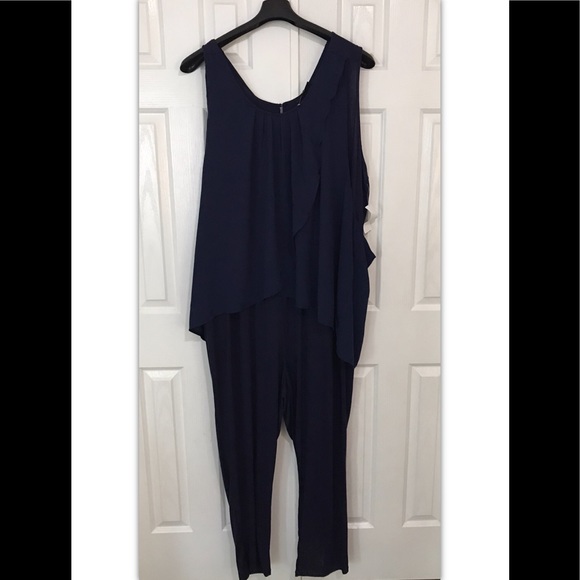 Chelsea Studio Pants - BNWT Chelsea Studio Navy Blue Jumpsuit 3X